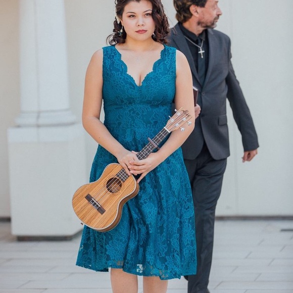 Jolie Moi Teal Midi Dress - Picture 1 of 9